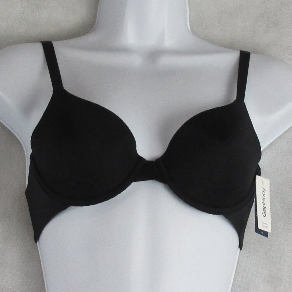 NWT GAP GapBody Women's Everyday Essentials T-Shirt Bra, True Black